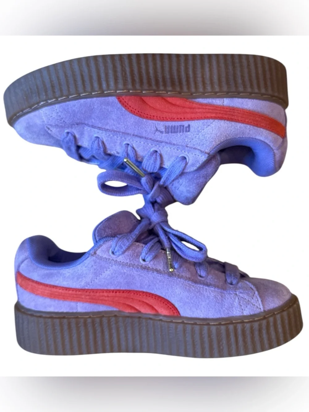 PUMA x Fenty by Rihanna Womens Sneakers Creeper Phatty Lavender Burnt Red Sz 6.5